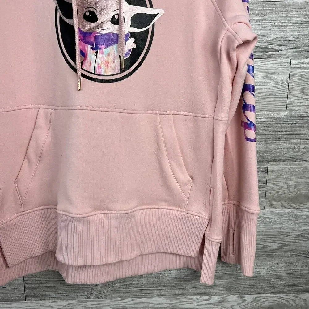 NWOT Athletic Works Customized “Philip” Pink Baby Yoda Hoodie Sweatshirt Men's_3